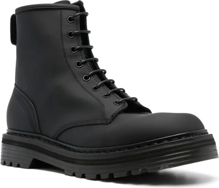 Lace-Up Leather Ankle Boots - Image 2