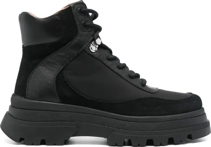 Lace-Up Leather Ankle Boots