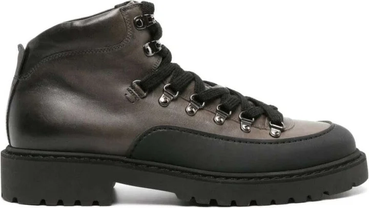 Lace-Up Leather Ankle Boots