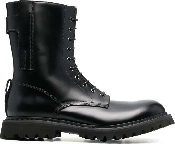 Lace-Up Leather Ankle Boots