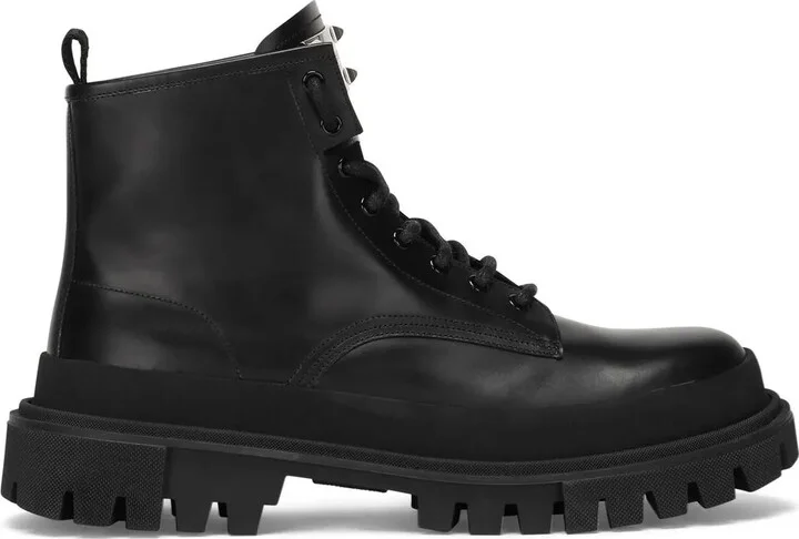 Lace-Up Leather Ankle Boots