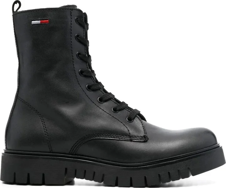 Lace-Up Leather Ankle Boots