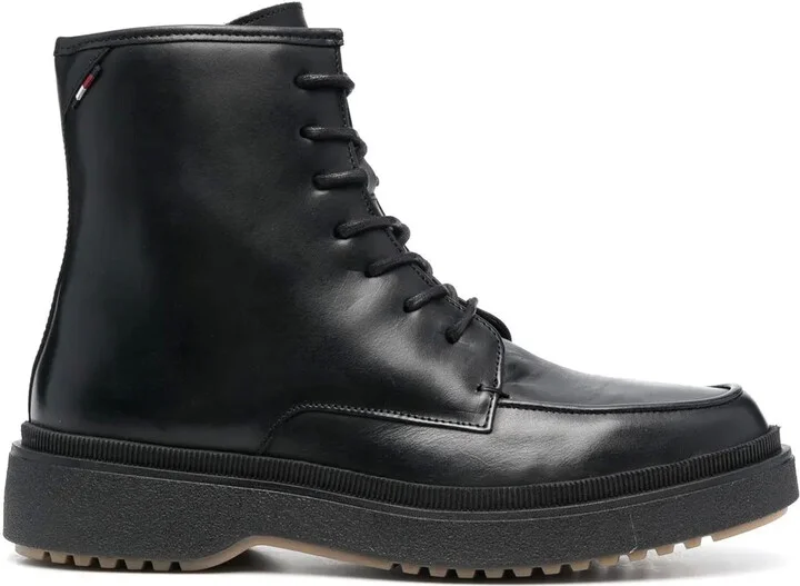 Lace-Up Leather Ankle Boots