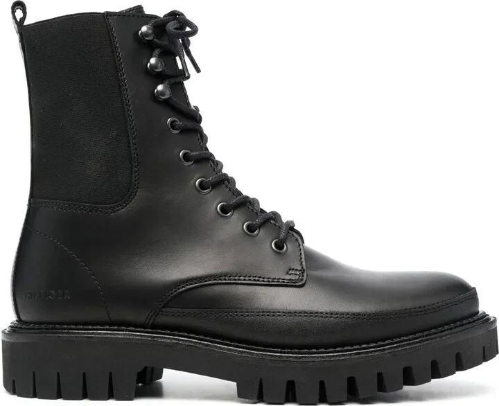 Lace-Up Leather Ankle Boots