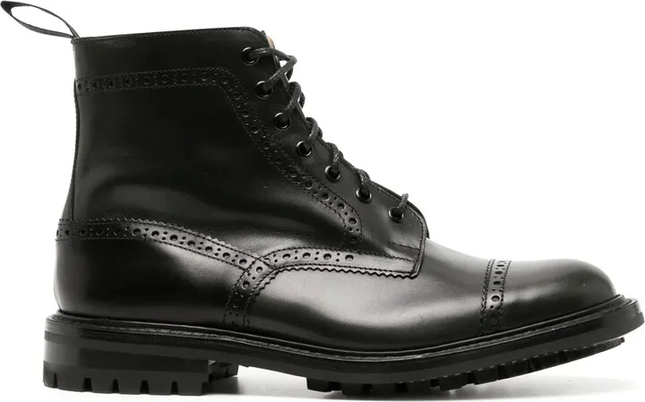 Lace-Up Leather Ankle Boots