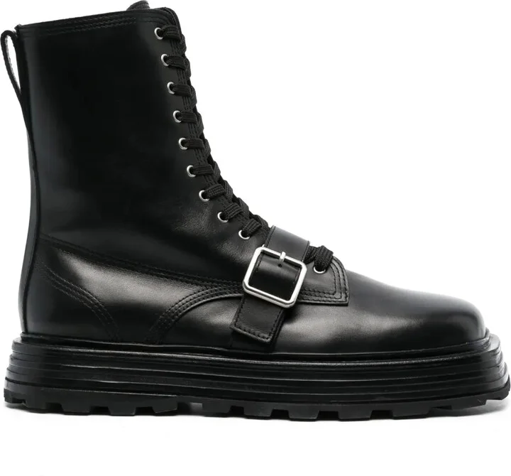 Lace-Up Leather Ankle Boots