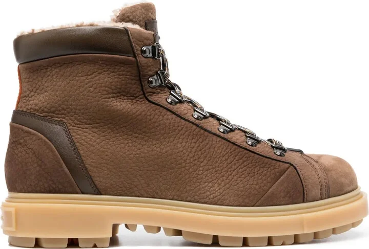 Lace-Up Leather Ankle Boots