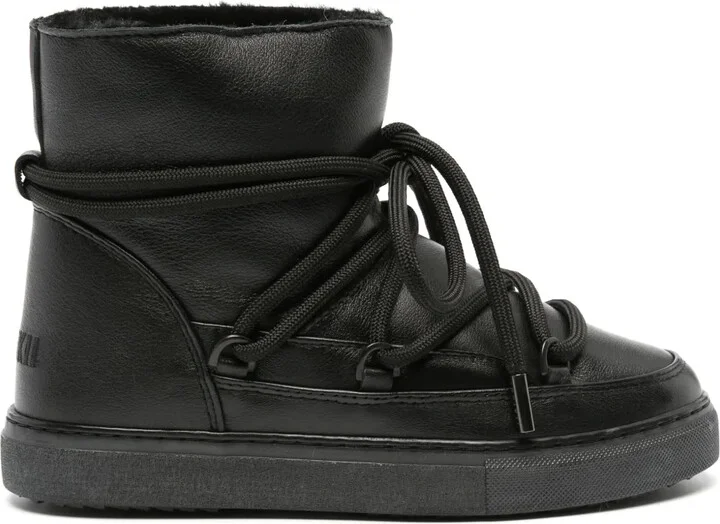 Lace-Up Leather Ankle Boots