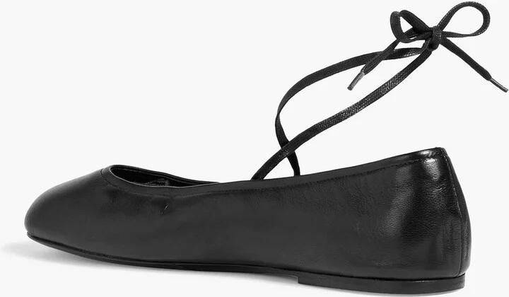 Lace-up leather ballet flats - Image 3