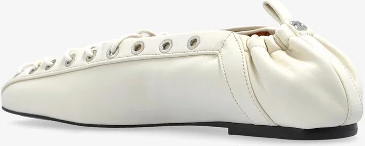 Lace-Up Leather Ballet Flats - Image 2