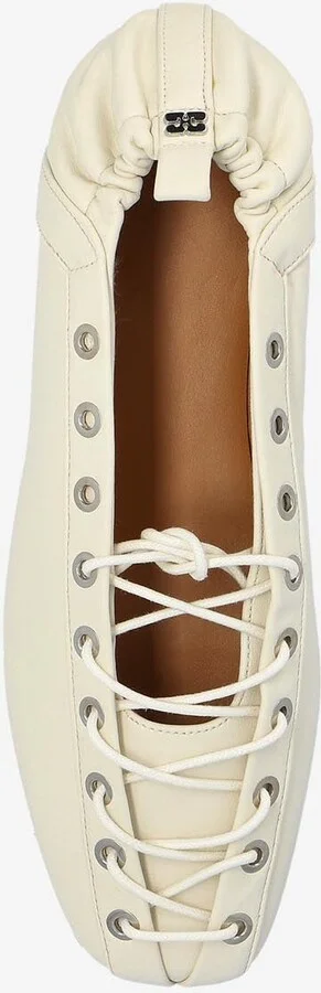 Lace-Up Leather Ballet Flats - Image 3