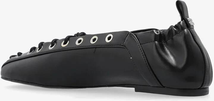 Lace-Up Leather Ballet Flats - Image 2