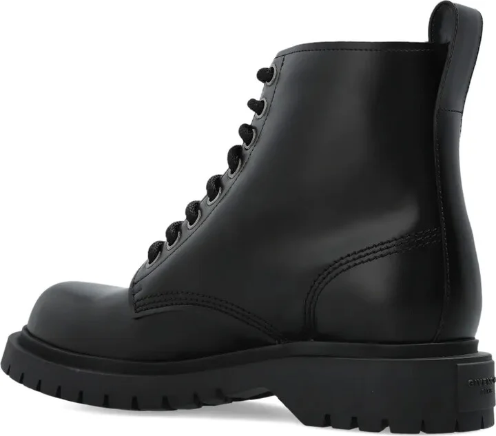 Lace-Up Leather Biker Boots - Image 4