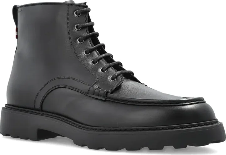 Lace-Up Leather Biker Boots - Image 2