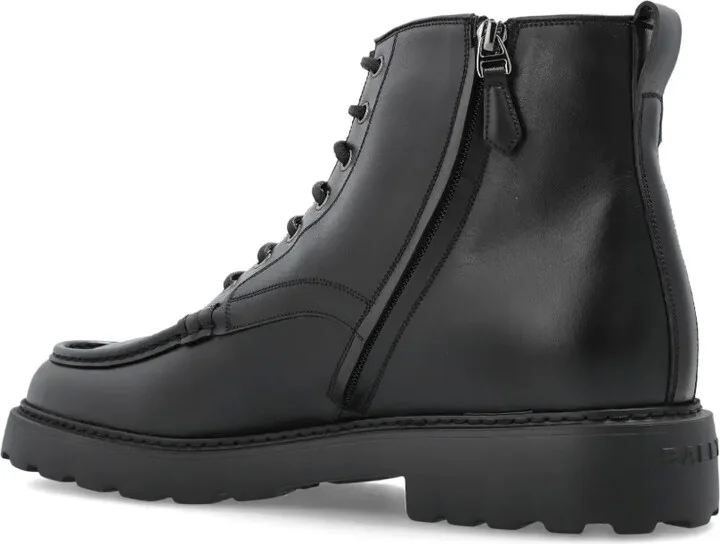 Lace-Up Leather Biker Boots - Image 3