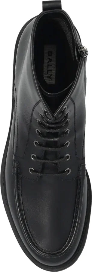 Lace-Up Leather Biker Boots - Image 4