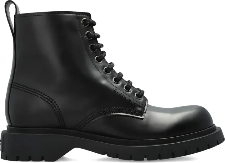 Lace-Up Leather Biker Boots