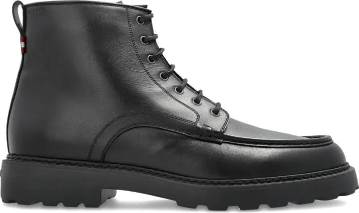 Lace-Up Leather Biker Boots