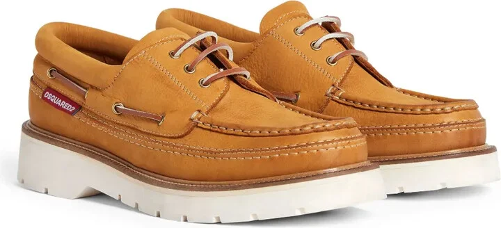 Lace-Up Leather Boat Shoes - Image 2