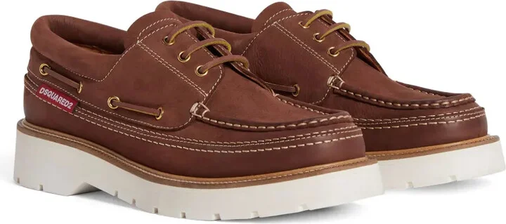 Lace-Up Leather Boat Shoes - Image 2