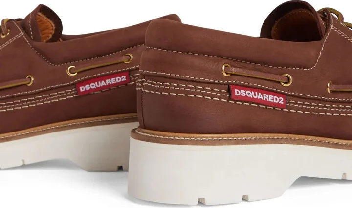 Lace-Up Leather Boat Shoes - Image 4