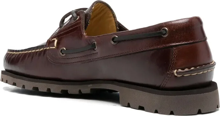 Lace-Up Leather Boat Shoes - Image 3
