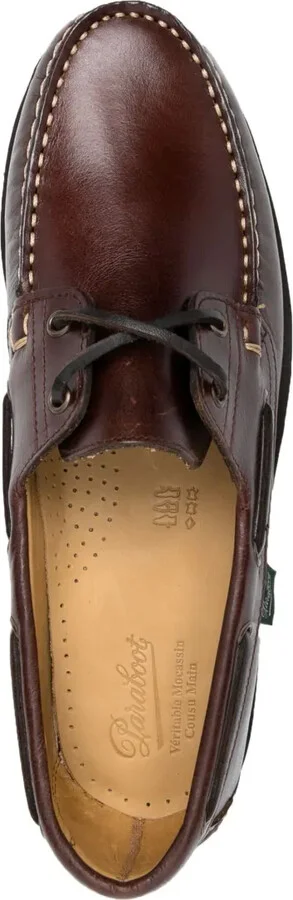 Lace-Up Leather Boat Shoes - Image 4