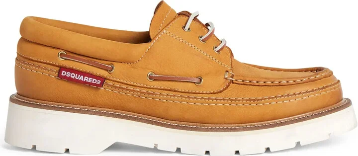 Lace-Up Leather Boat Shoes