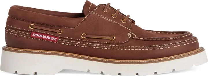 Lace-Up Leather Boat Shoes