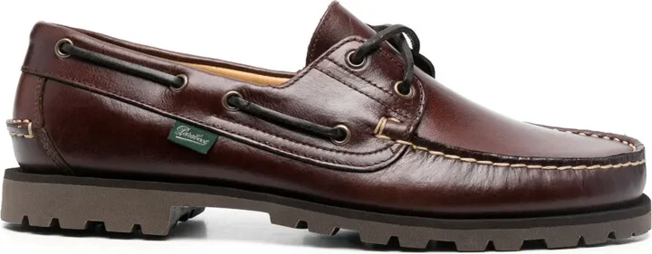 Lace-Up Leather Boat Shoes
