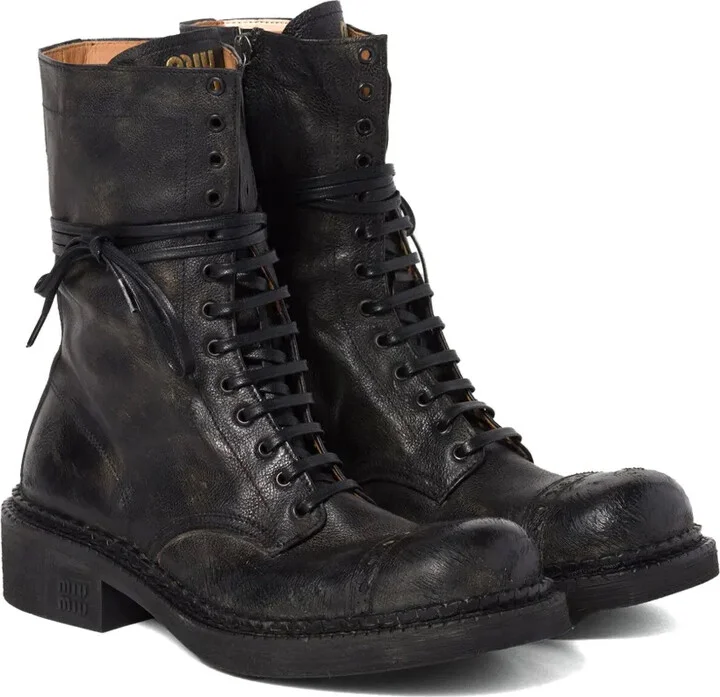 Lace-Up Leather Boots - Image 2