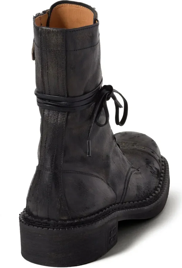 Lace-Up Leather Boots - Image 3