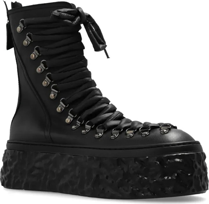 Lace-Up Leather Boots - Image 4