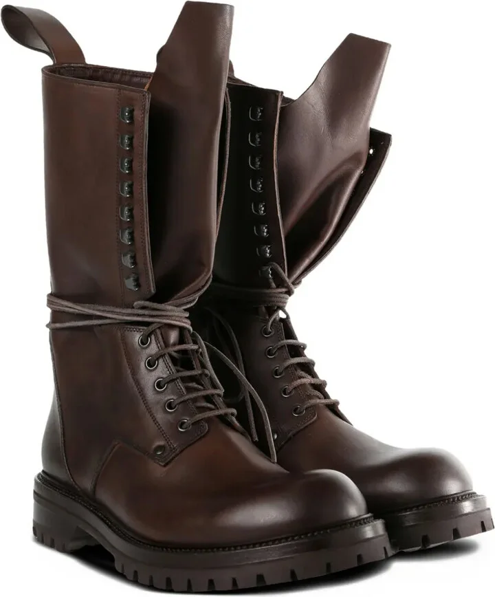 Lace-Up Leather Boots - Image 2