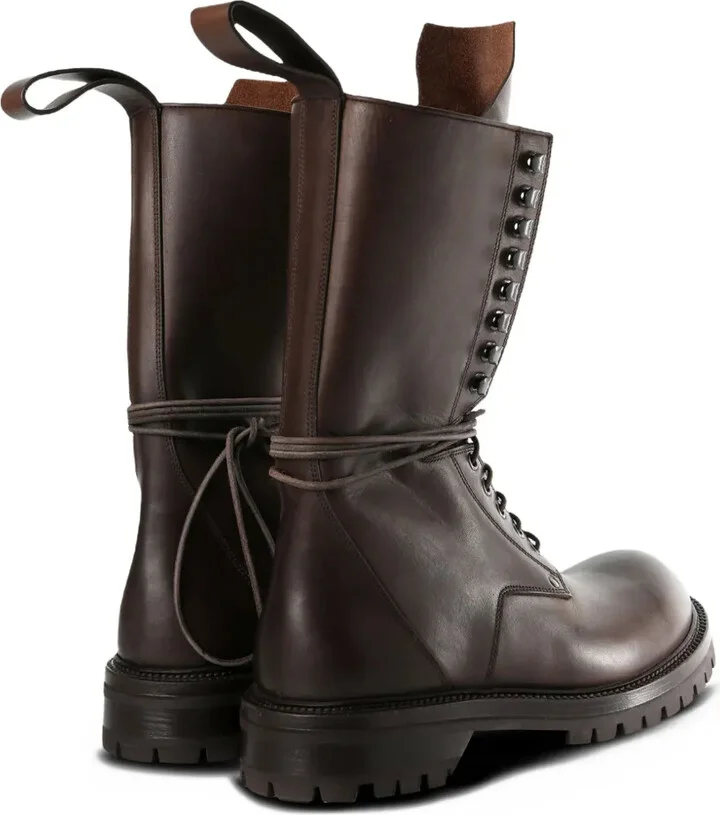 Lace-Up Leather Boots - Image 3