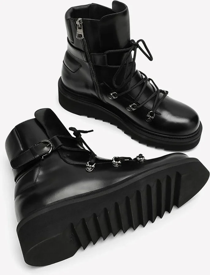 Lace-Up Leather Boots - Image 3