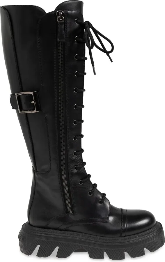 Lace-Up Leather Boots