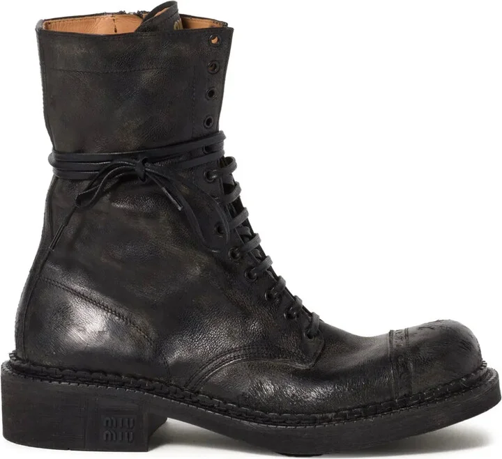 Lace-Up Leather Boots