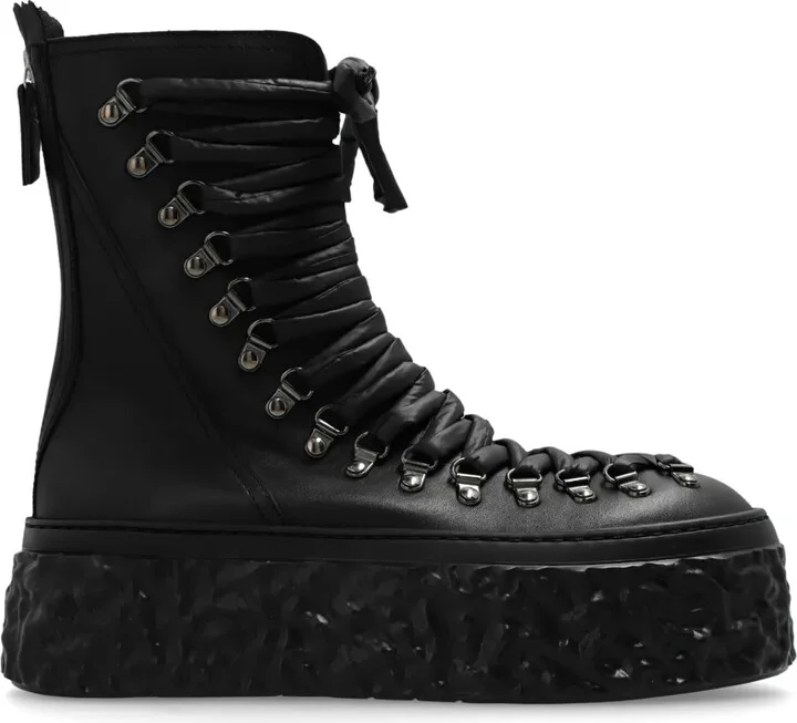 Lace-Up Leather Boots