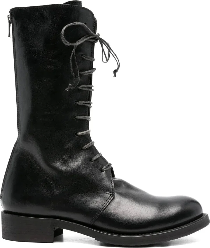 Lace-Up Leather Boots