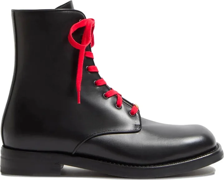 Lace-Up Leather Boots