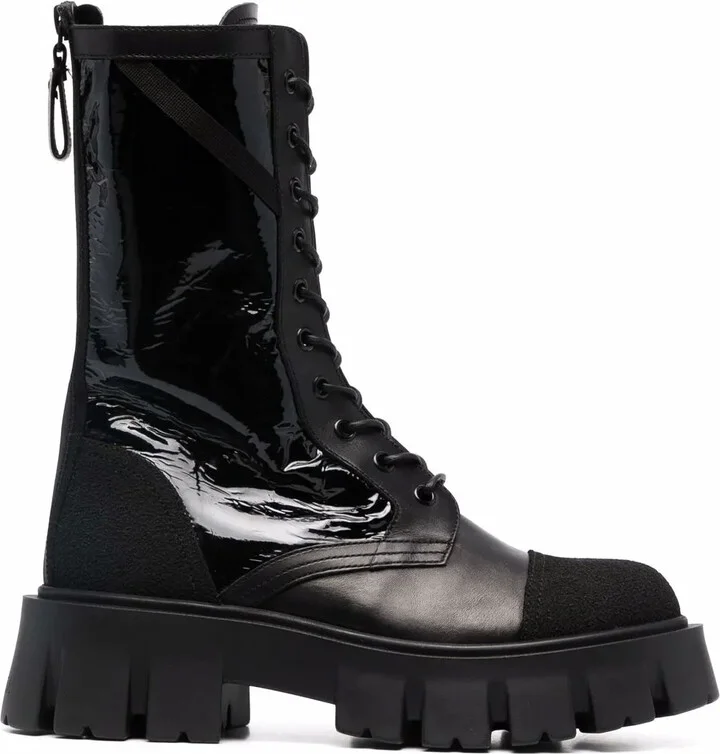 Lace-Up Leather Boots