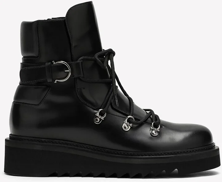 Lace-Up Leather Boots