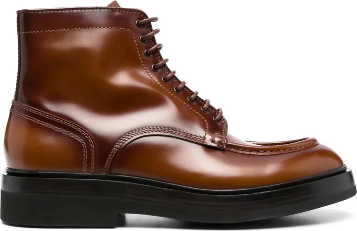 Lace-Up Leather Boots