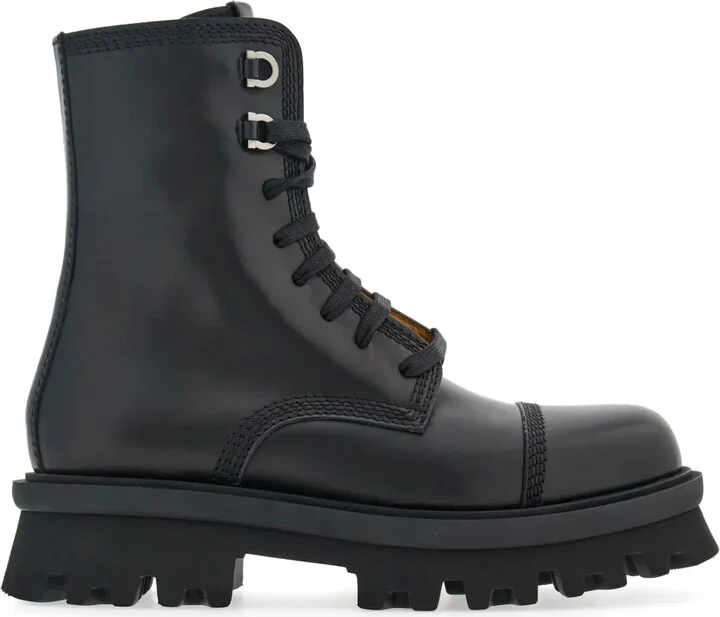Lace-Up Leather Boots