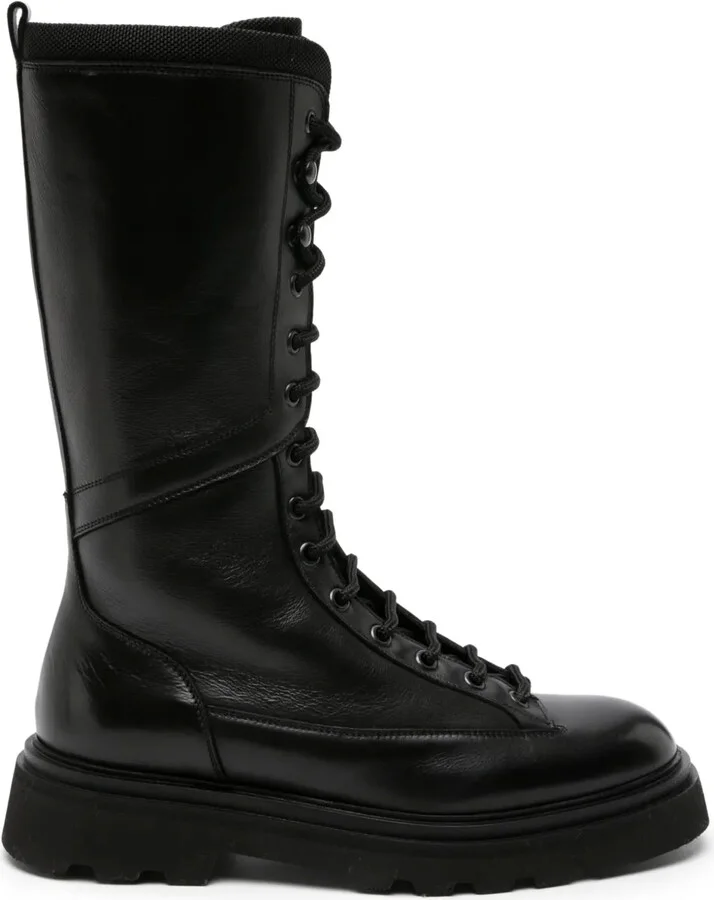 Lace-Up Leather Boots