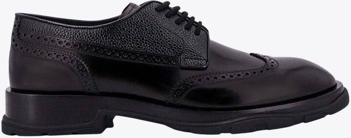 Lace-Up Leather Brogue Shoes
