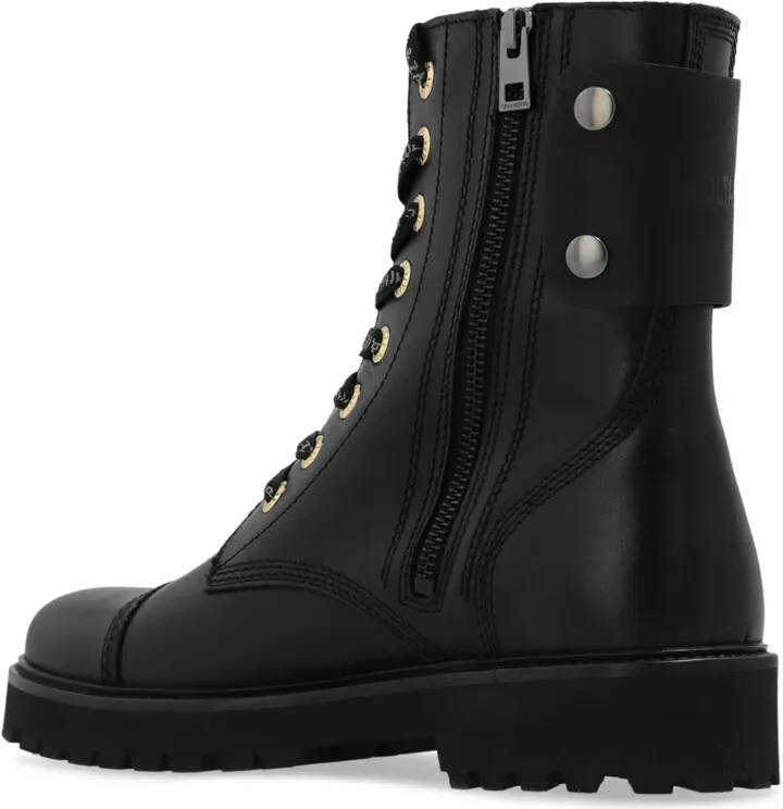 Lace-Up Leather Combat Boots - Image 3