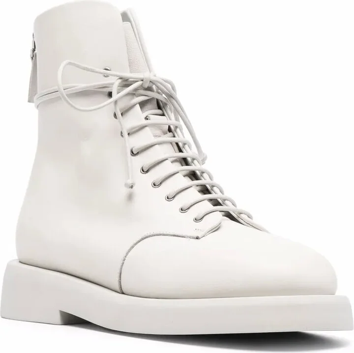 Lace-Up Leather Combat Boots - Image 2