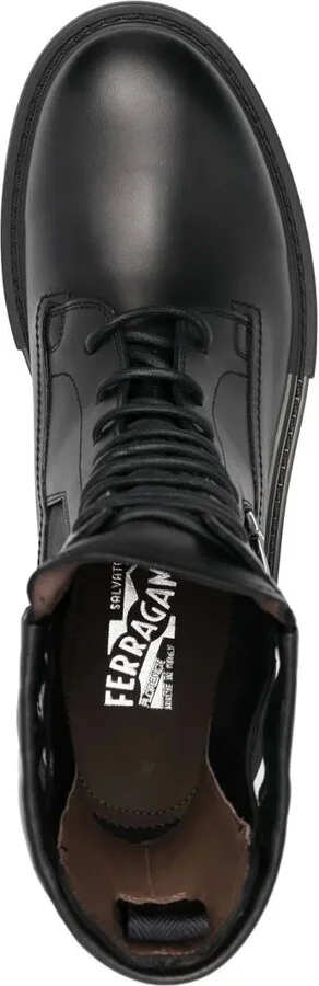 Lace-Up Leather Combat Boots - Image 4